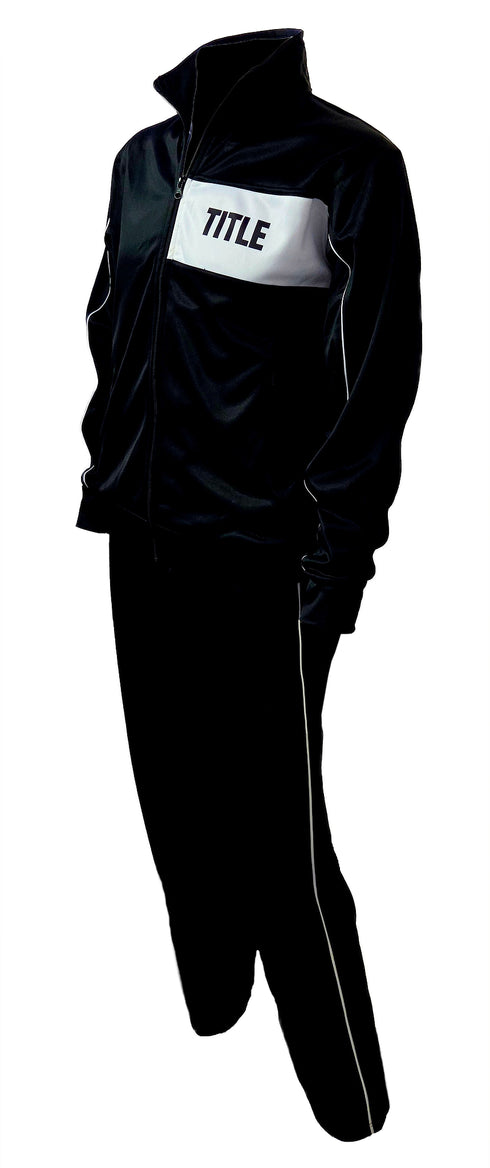 Title Tracksuit: Nylon Black - Top and Pants Set